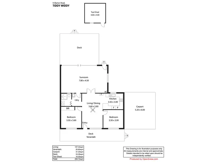 Floorplan of Homely house listing, 14 Barton Road, Tiddy Widdy Beach SA 5571