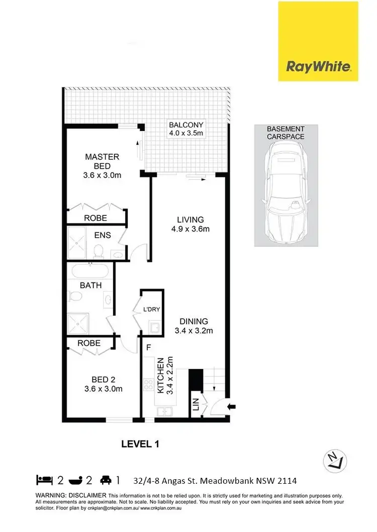 Floorplan of Homely apartment listing, 32/4-8 Angas Street, Meadowbank NSW 2114