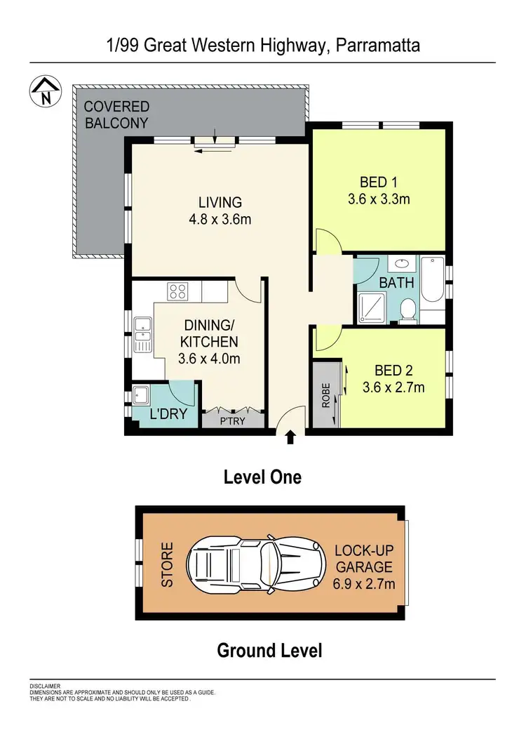 Floorplan of Homely unit listing, 1/99 Great Western Highway, Parramatta NSW 2150
