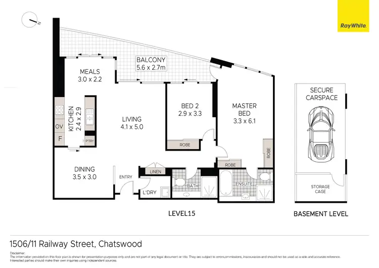Floorplan of Homely unit listing, 1506/11 Railway Street, Chatswood NSW 2067
