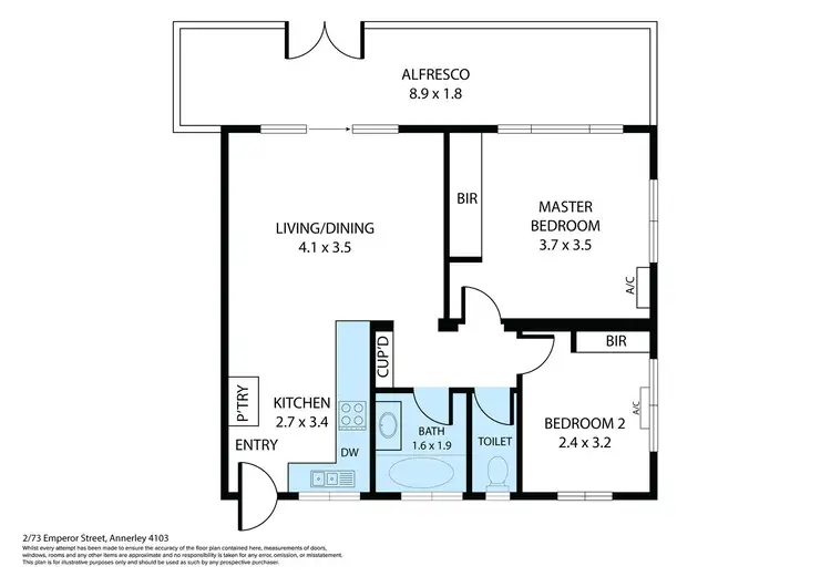 Floorplan of Homely unit listing, 2/73 Emperor Street, Annerley QLD 4103