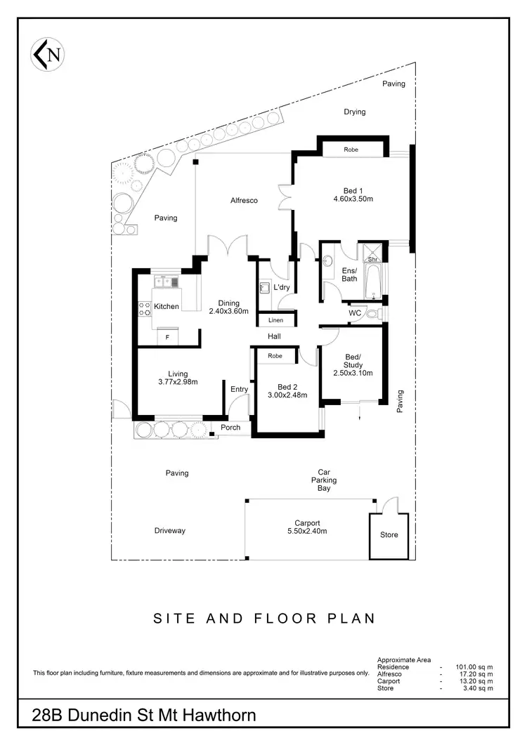 Floorplan of Homely house listing, 28B Dunedin Street, Mount Hawthorn WA 6016