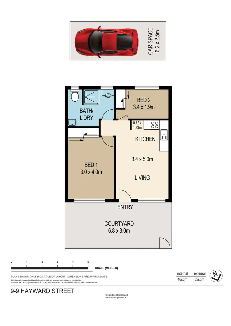 Floorplan of Homely apartment listing, 9/9 Hayward Street, Paddington QLD 4064