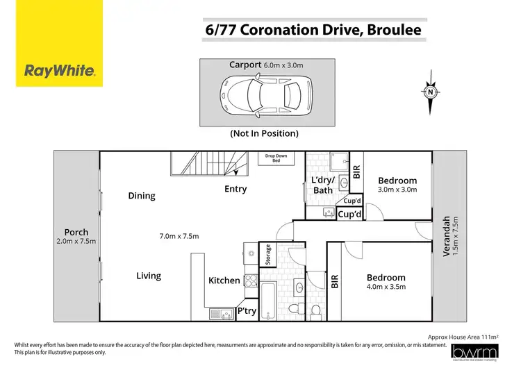 Floorplan of Homely unit listing, 6/77 Coronation Drive, Broulee NSW 2537