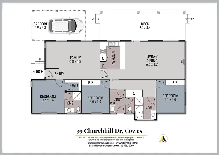 Floorplan of Homely house listing, 39 Churchill Drive, Cowes VIC 3922
