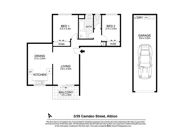Floorplan of Homely apartment listing, 3/39 Camden Street, Albion QLD 4010