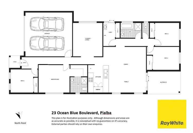 Floorplan of Homely house listing, 23 Ocean Blue Boulevard, Pialba QLD 4655