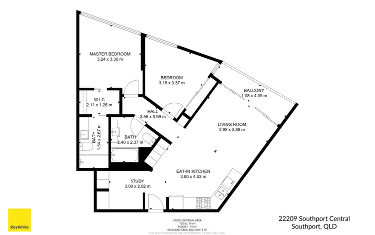 Floorplan of Homely apartment listing, 22209/5 Lawson Street, Southport QLD 4215