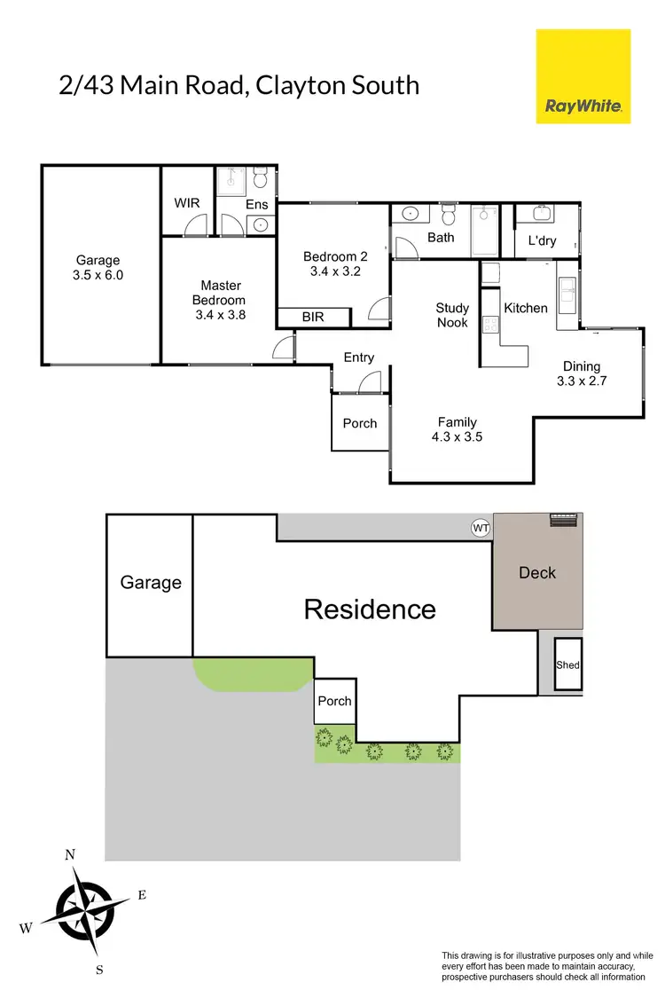 Floorplan of Homely unit listing, 2/43 Main Road, Clayton South VIC 3169