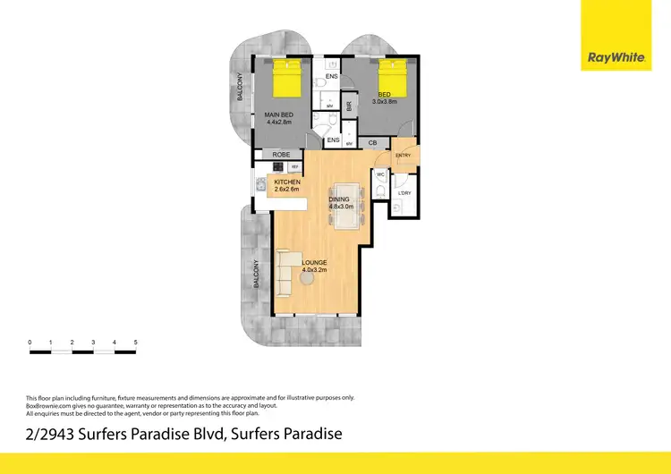 Floorplan of Homely apartment listing, 2/2943 Surfers Paradise Boulevard, Surfers Paradise QLD 4217