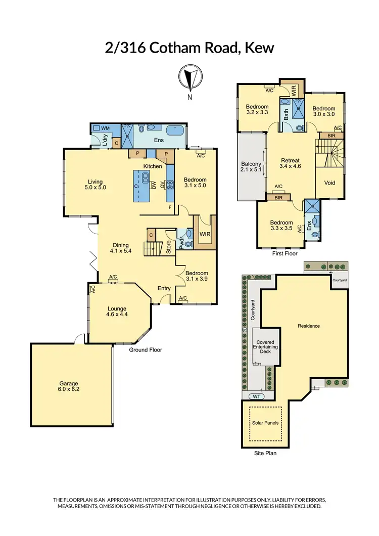 Floorplan of Homely townhouse listing, 2/316 Cotham Road, Kew VIC 3101