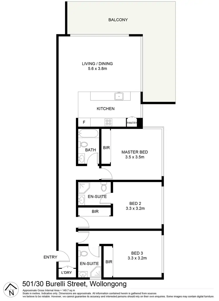 Floorplan of Homely apartment listing, 501/30 Burelli Street, Wollongong NSW 2500