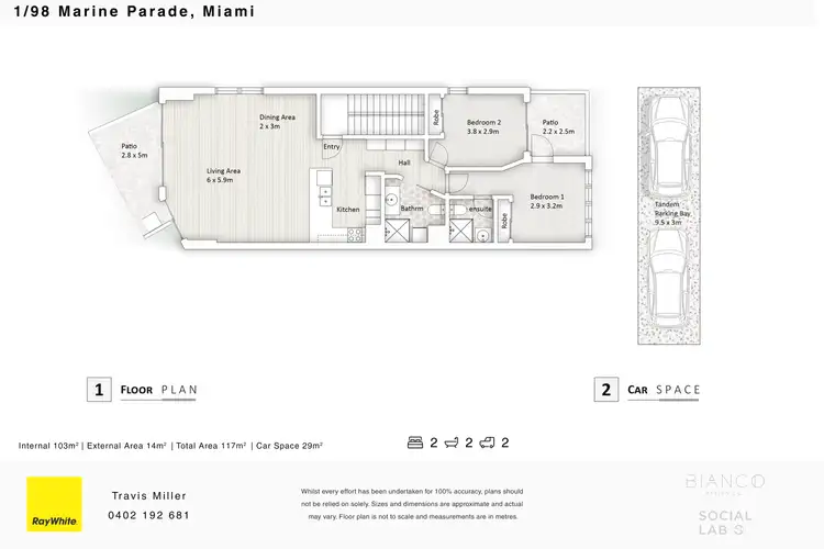 Floorplan of Homely apartment listing, 1/98 Marine Parade, Miami QLD 4220