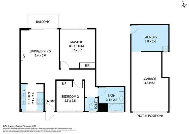 Floorplan of Homely unit listing, 2/54 Kingsley Parade, Yeronga QLD 4104