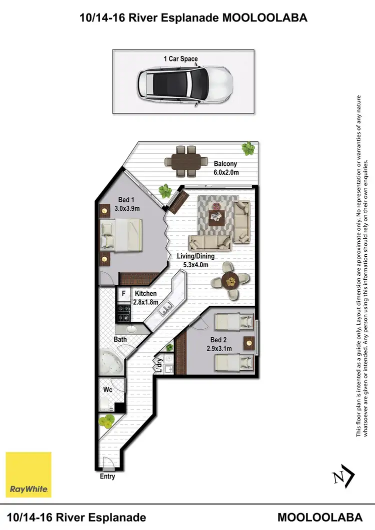 Floorplan of Homely unit listing, 10/14-16 River Esplanade, Mooloolaba QLD 4557