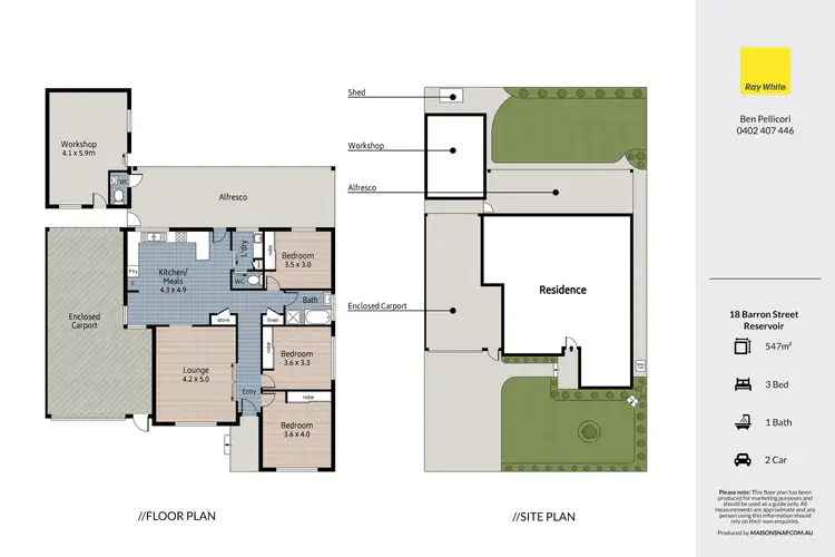 Floorplan of Homely house listing, 18 Barron Street, Reservoir VIC 3073