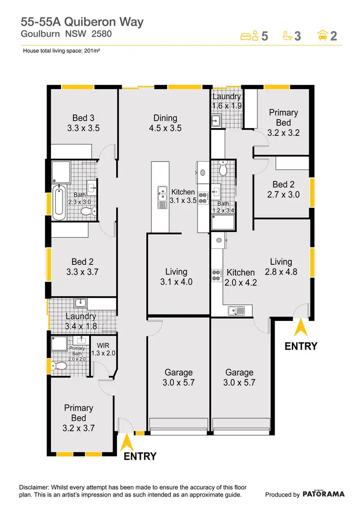 Floorplan of Homely house listing, 55 & 55a Quiberon Way, Goulburn NSW 2580