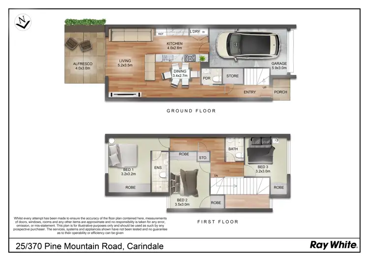 Floorplan of Homely townhouse listing, 25/370 Pine Mountain Road "AZURE", Carindale QLD 4152