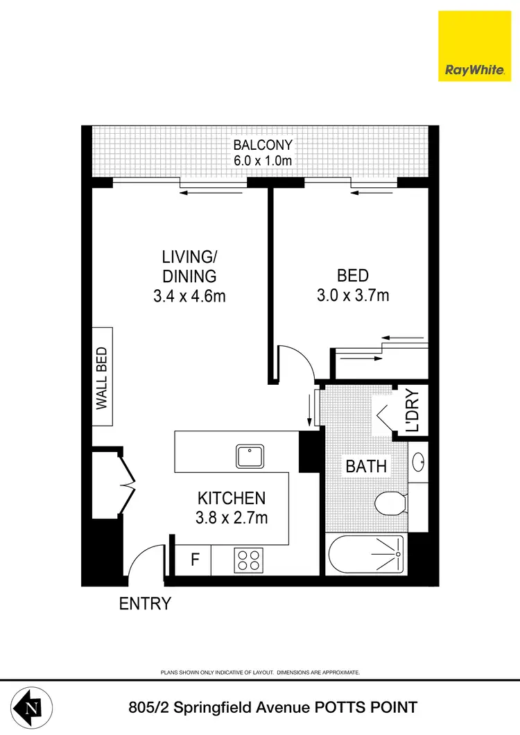 Floorplan of Homely apartment listing, 805/2 Springfield Avenue, Potts Point NSW 2011
