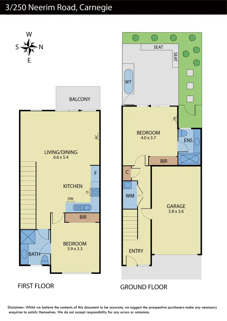 Floorplan of Homely townhouse listing, 3/250 Neerim Road, Carnegie VIC 3163