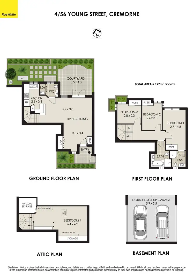Floorplan of Homely townhouse listing, 4/56 Young Street, Cremorne NSW 2090