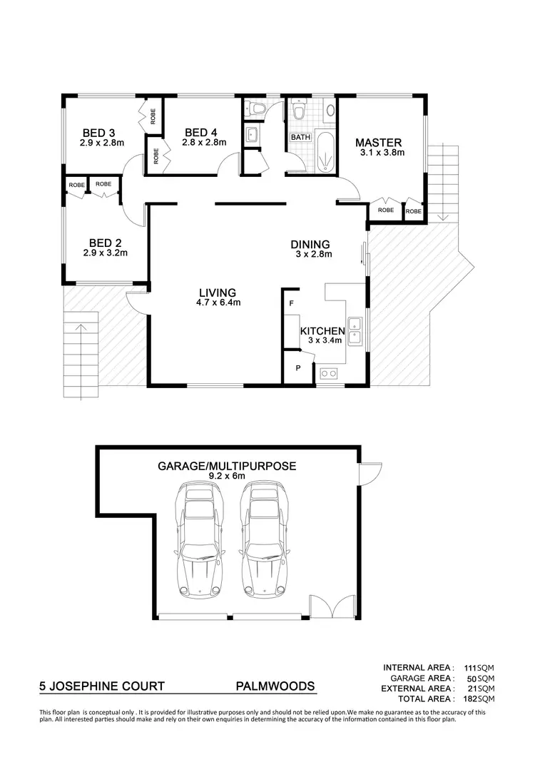 Floorplan of Homely house listing, 5 Josephine Court, Palmwoods QLD 4555