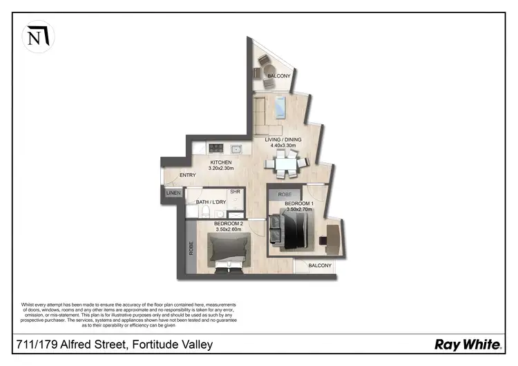 Floorplan of Homely apartment listing, 711/179 Alfred Street, Fortitude Valley QLD 4006