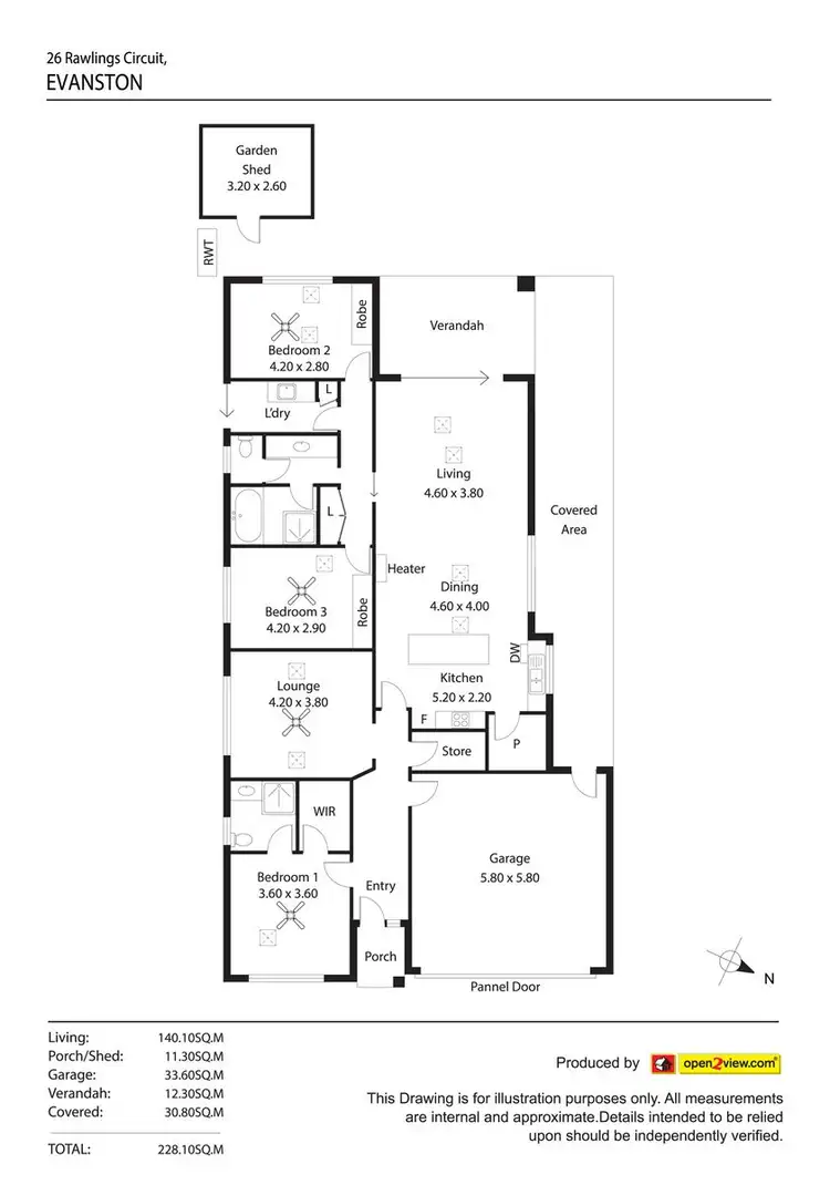 Floorplan of Homely house listing, 26 Rawlings Circuit, Evanston SA 5116