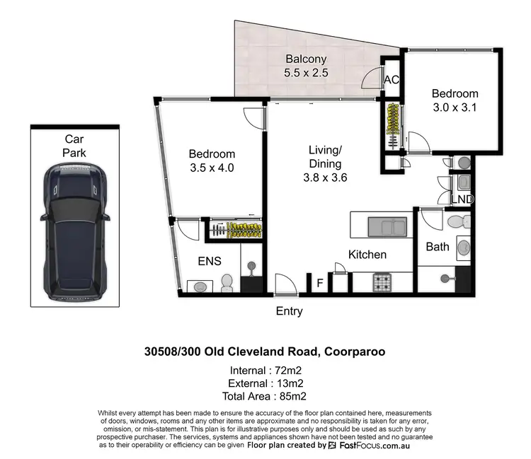 Floorplan of Homely apartment listing, 30508/300 Old Cleveland Road, Coorparoo QLD 4151
