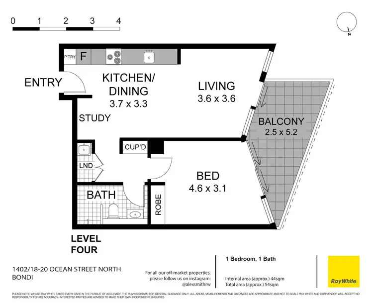 Floorplan of Homely apartment listing, 1402/18-22 Ocean Street North, Bondi NSW 2026