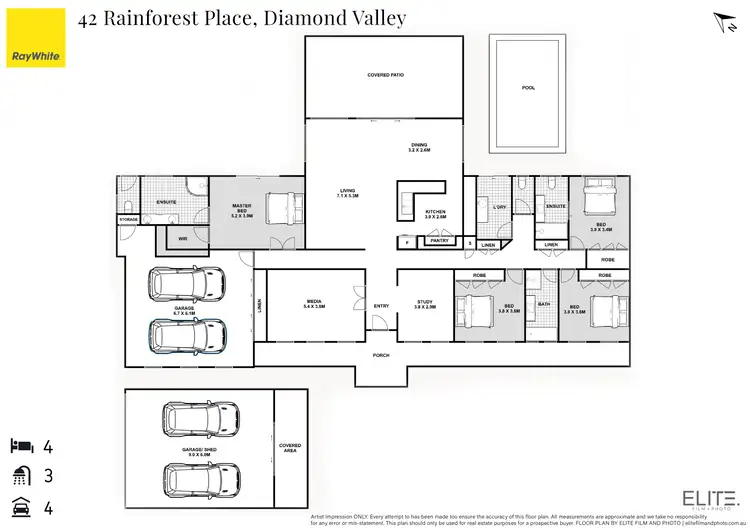 Floorplan of Homely house listing, 42 Rainforest Place, Diamond Valley QLD 4553