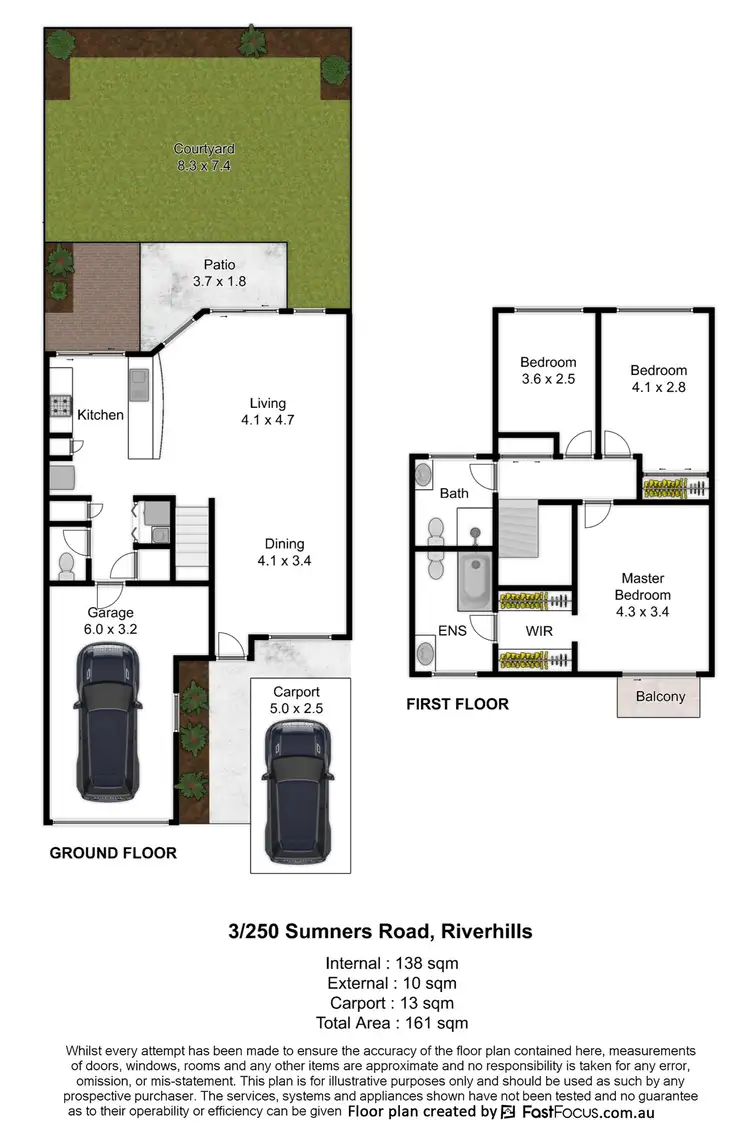 Floorplan of Homely townhouse listing, 3/250 Sumners Road, Riverhills QLD 4074