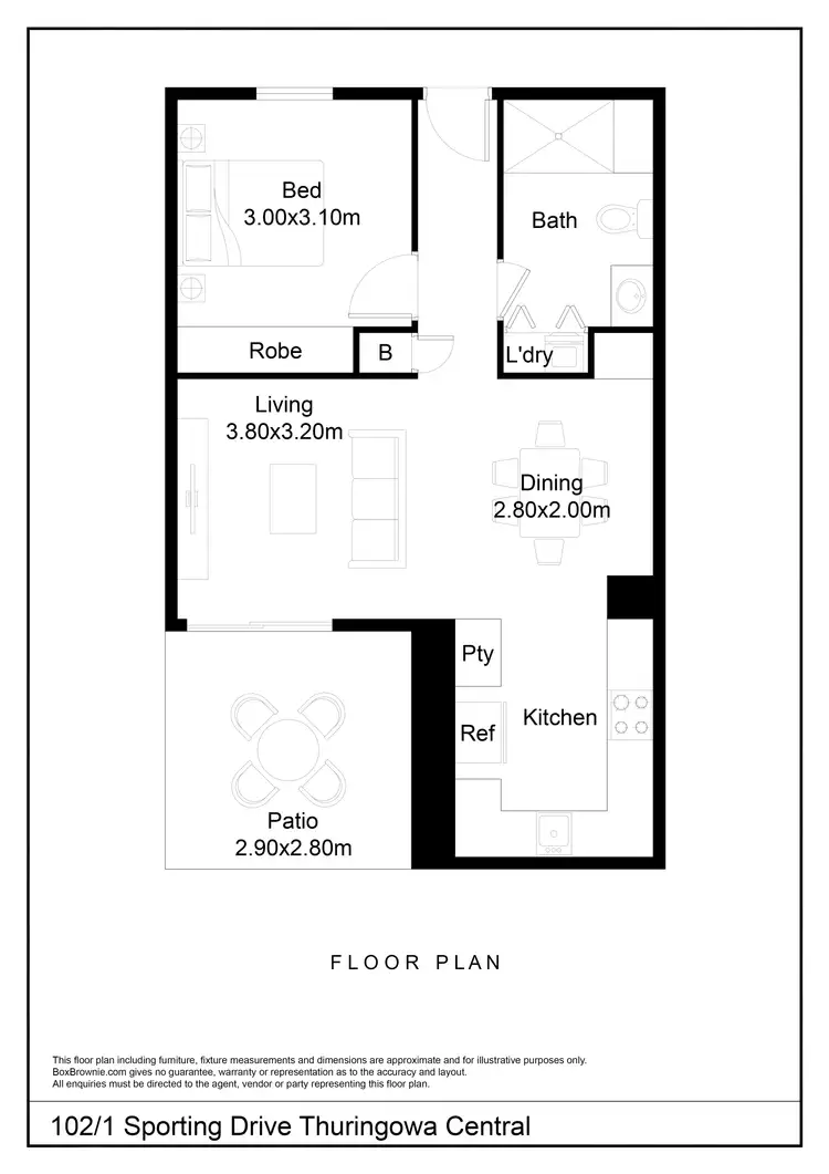 Floorplan of Homely apartment listing, 102/1A Sporting Drive, Thuringowa Central QLD 4817