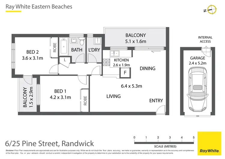 Floorplan of Homely apartment listing, 6/25 Pine Street, Randwick NSW 2031