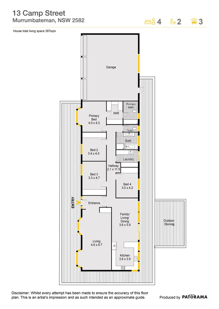 Floorplan of Homely house listing, 13 Camp Street, Murrumbateman NSW 2582