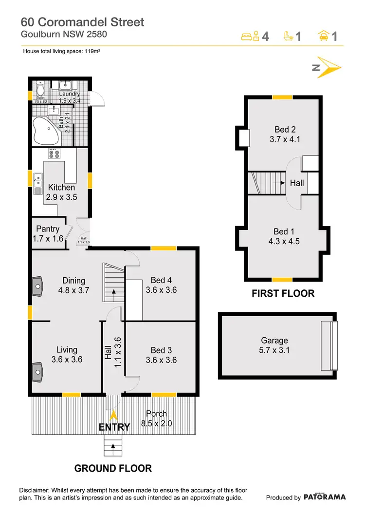 Floorplan of Homely house listing, 60 Coromandel Street, Goulburn NSW 2580