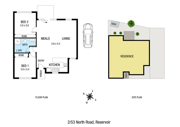 Floorplan of Homely unit listing, 2/53 North Road, Reservoir VIC 3073