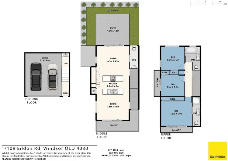 Floorplan of Homely townhouse listing, 1/109 Eildon Road, Windsor QLD 4030