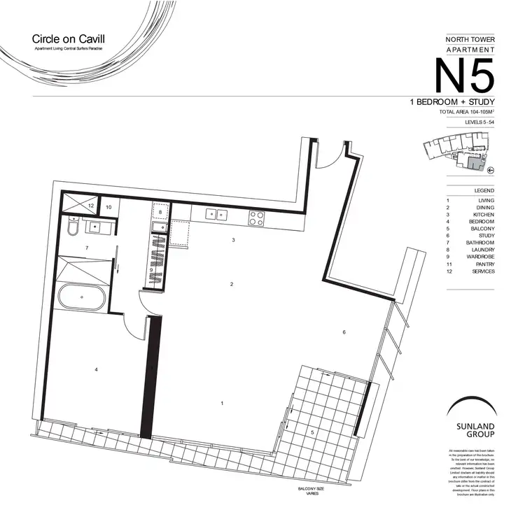 Floorplan of Homely apartment listing, 2544/9 Ferny Avenue, Surfers Paradise QLD 4217