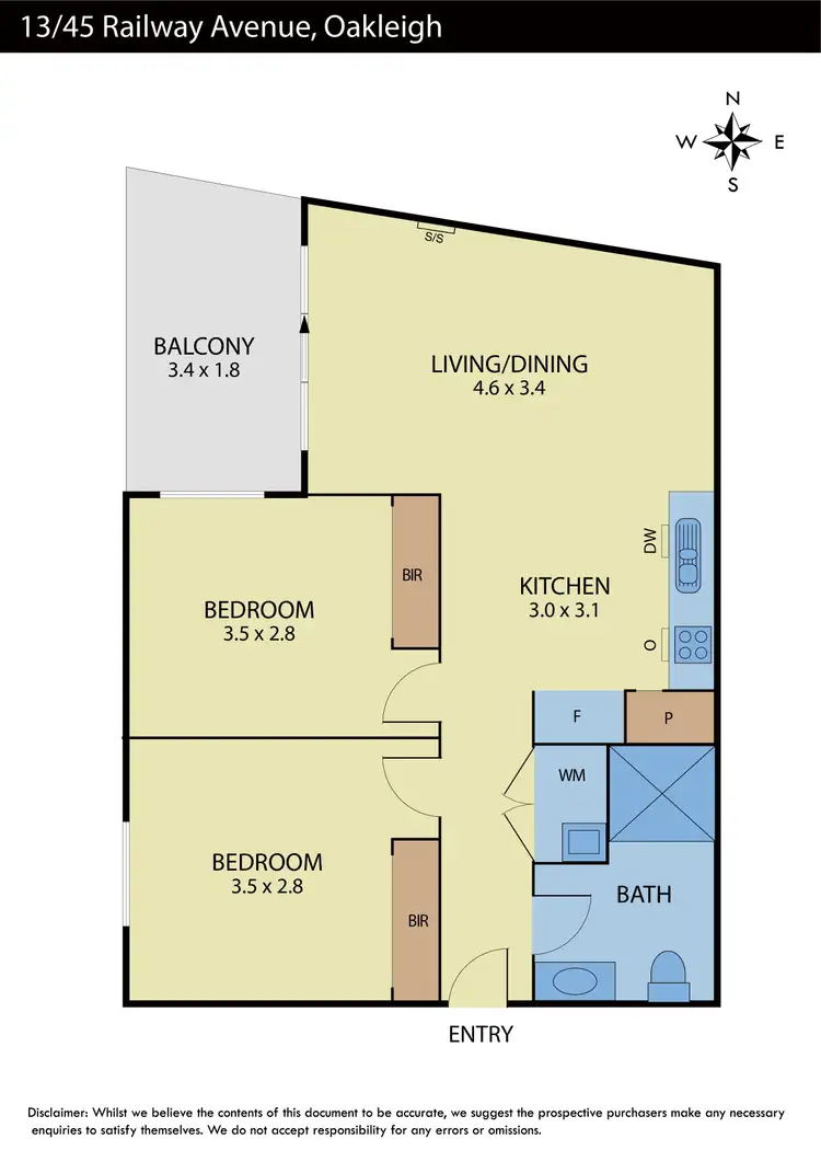 Floorplan of Homely apartment listing, 13/45 Railway Avenue, Oakleigh VIC 3166