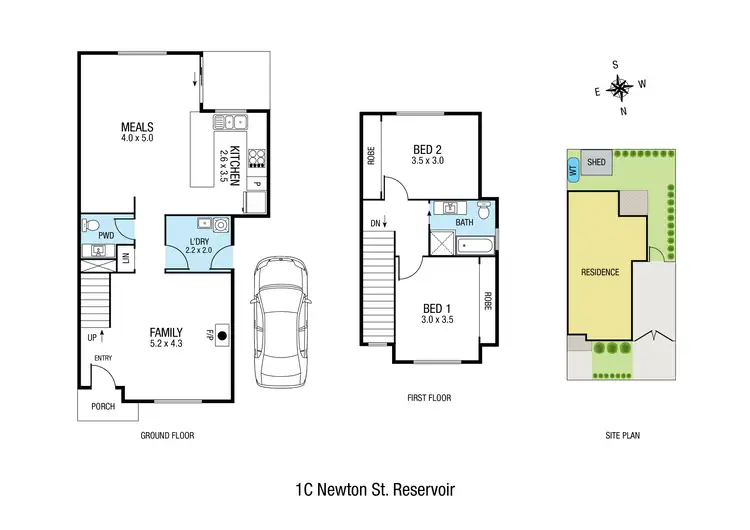 Floorplan of Homely townhouse listing, 1C Newton Street, Reservoir VIC 3073