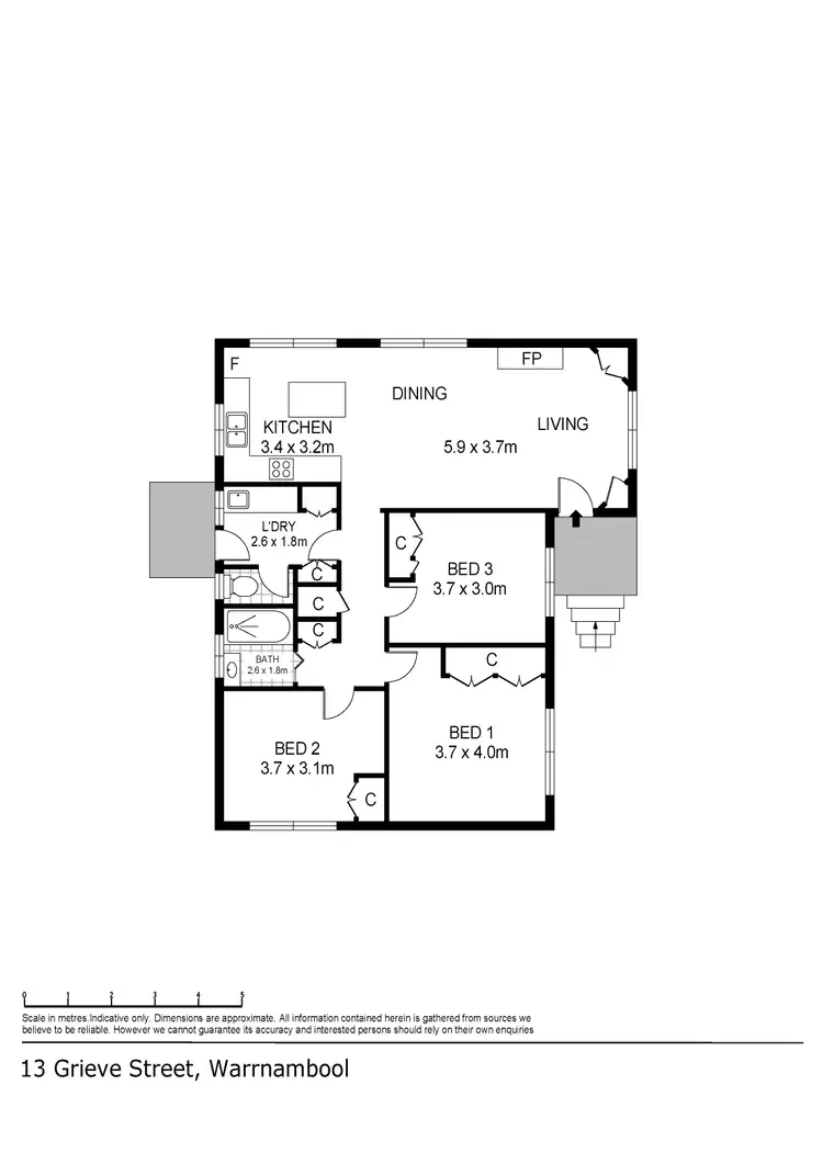 Floorplan of Homely house listing, 13 Grieve Street, Warrnambool VIC 3280
