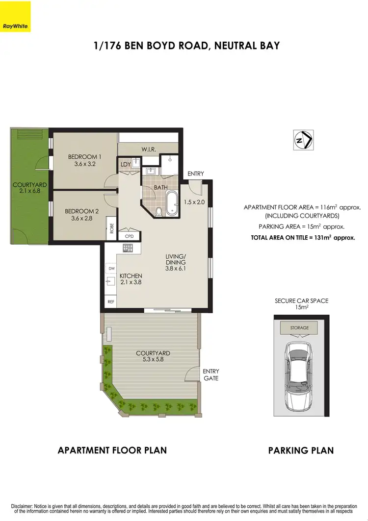 Floorplan of Homely apartment listing, 1/176 Ben Boyd Road, Neutral Bay NSW 2089