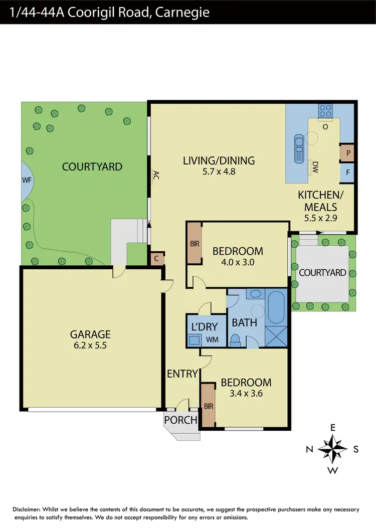 Floorplan of Homely unit listing, 1/44 Coorigil Road, Carnegie VIC 3163