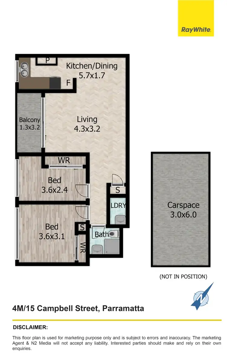 Floorplan of Homely unit listing, 4M/15 Campbell Street, Parramatta NSW 2150