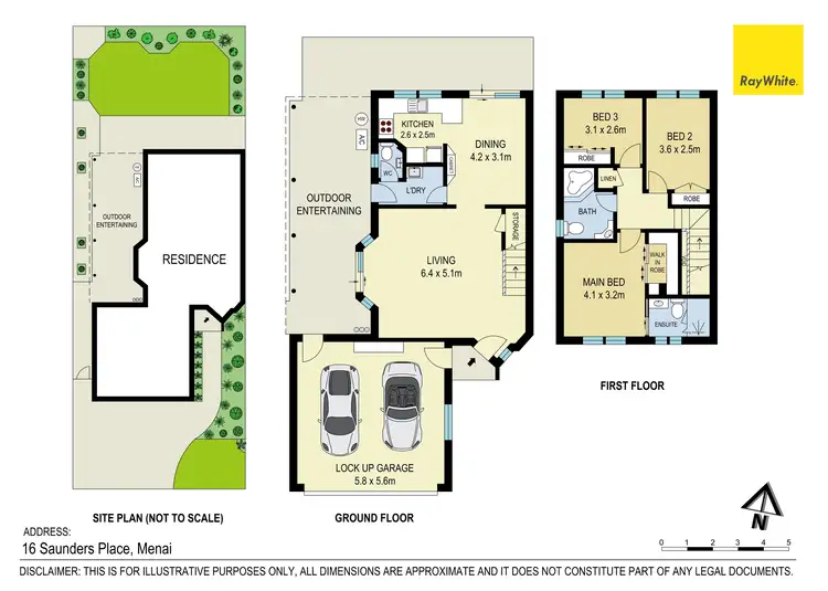 Floorplan of Homely semi-detached listing, 16 Saunders Place, Menai NSW 2234