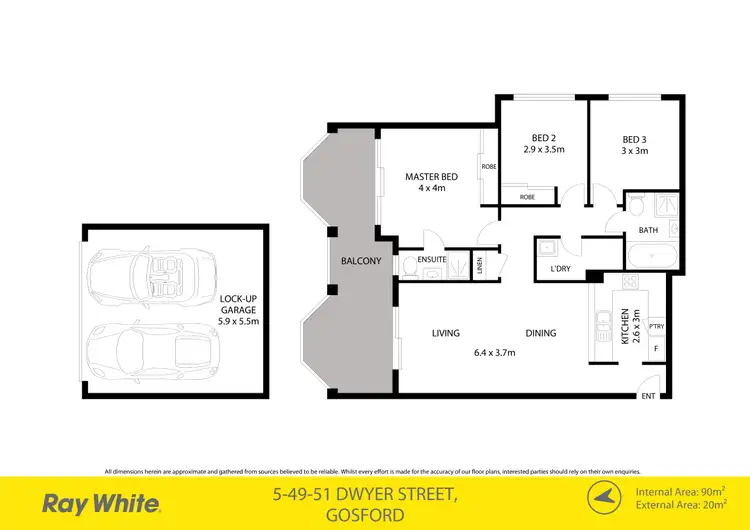 Floorplan of Homely unit listing, 5/49-51 Dwyer Street, North Gosford NSW 2250