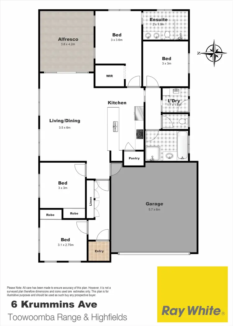 Floorplan of Homely house listing, 6 Krumins Avenue, Highfields QLD 4352