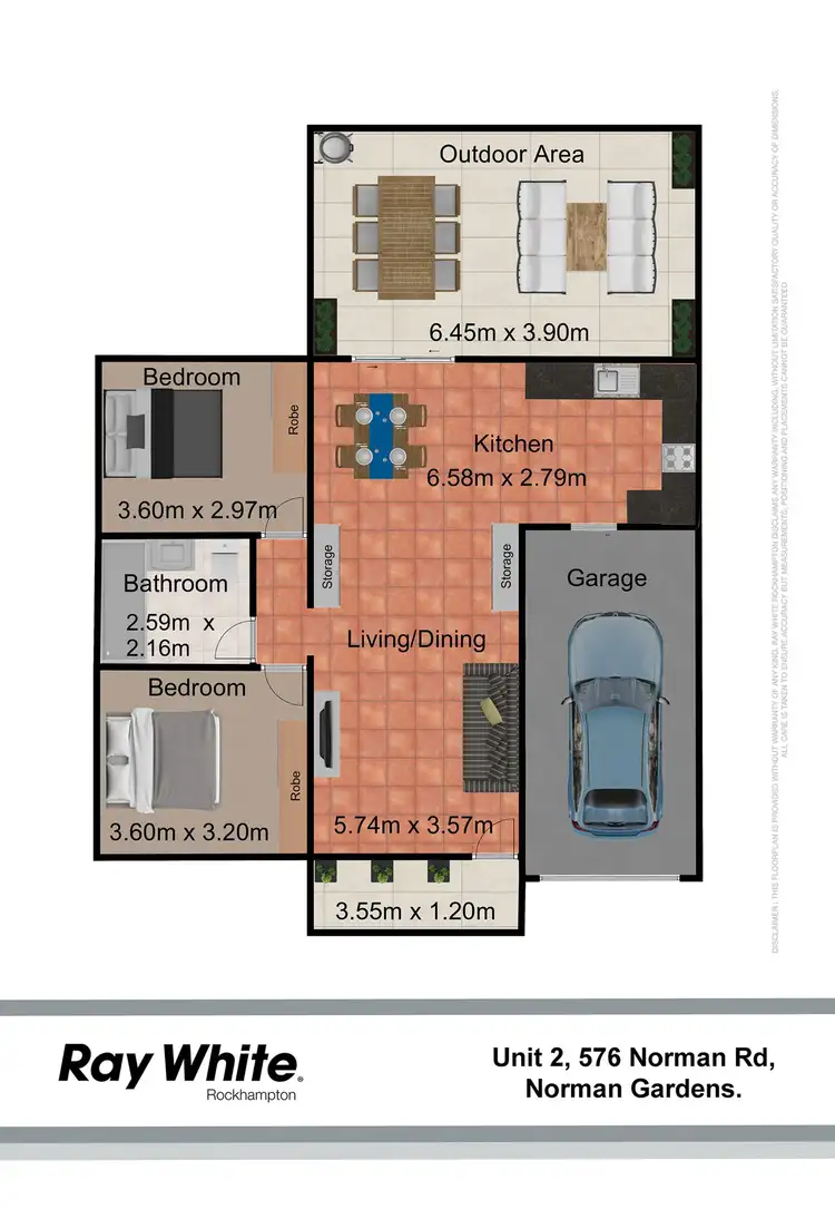 Floorplan of Homely semi-detached listing, 2/576 Norman Road, Norman Gardens QLD 4701
