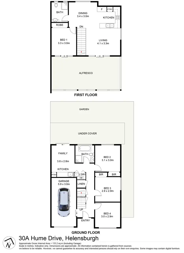 Floorplan of Homely semi-detached listing, 30A Hume Drive, Helensburgh NSW 2508